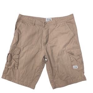 Pro Club Shorts Mens 40 Brown Twill Cargo Cotton Classic Canvas Utility Casual
